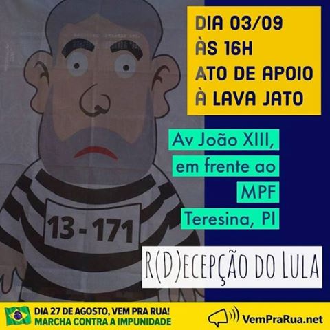 Movimento realizará protesto contra visita de Lula