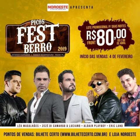 Picos Fest Berro inicia venda de ingressos