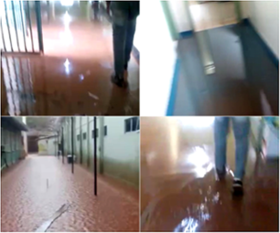 Chuvas inundam Hospital Regional Justino Luz