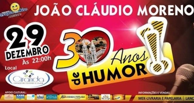 Terapia do Riso encerra temporada com João Cláudio Moreno