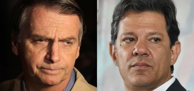 Pesquisa mostra Bolsonaro com 56% e Haddad 44%
