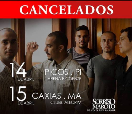 Grupo Sorriso Maroto cancela show em Picos