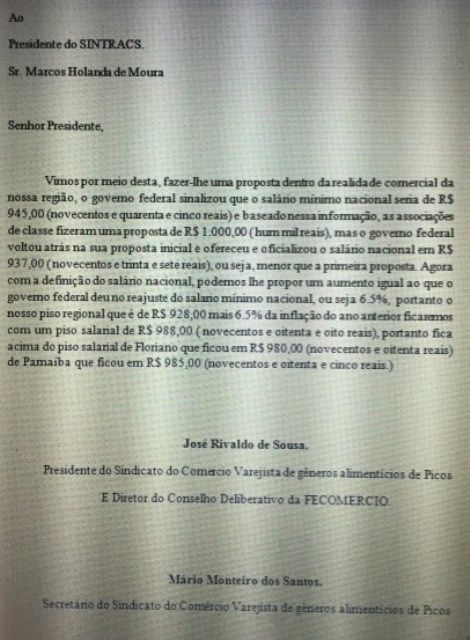 Sindicato patronal oferece salário de 988 reais para os comerciários