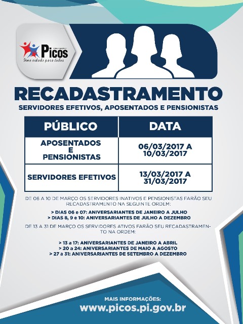 Prefeitura de Picos fará recadastramento dos servidores públicos