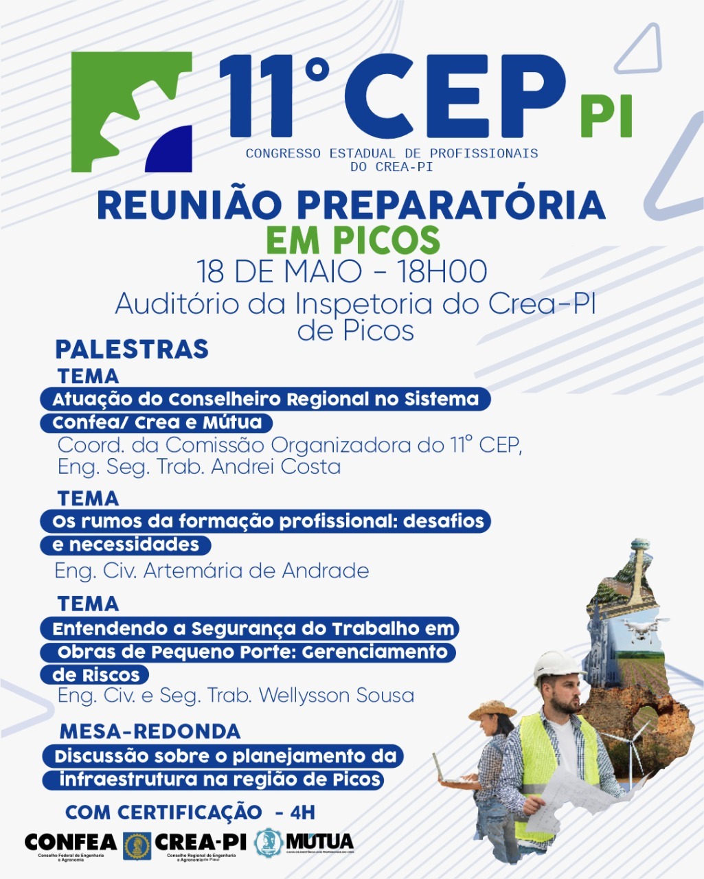 Picos sediará Reunião Preparatória para o 11º Congresso Estadual de Profissionais do CREA-PI