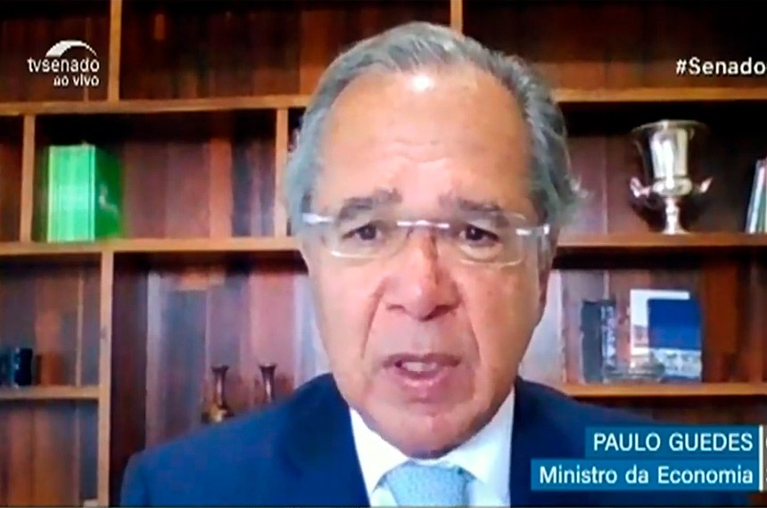 Paulo Guedes defende descentralização de recursos e atribuições no combate à covid-19  Fonte: Agência Senado
