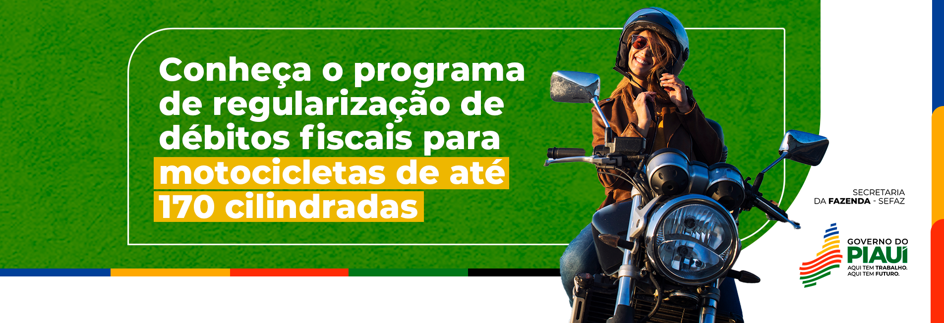 Governo oferece oportunidade de regularizar dívidas de motos com 90% de desconto no IPVA, taxas e multas