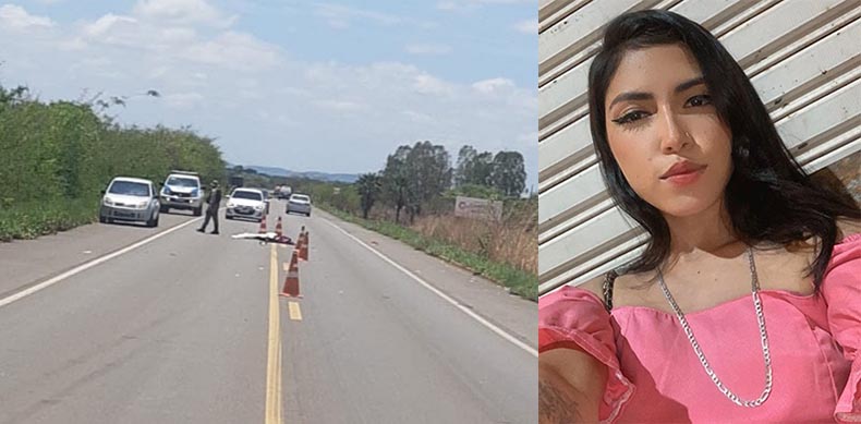 Acidente entre carreta e motocicleta deixa mulher morta e duas pessoas feridas no Piauí