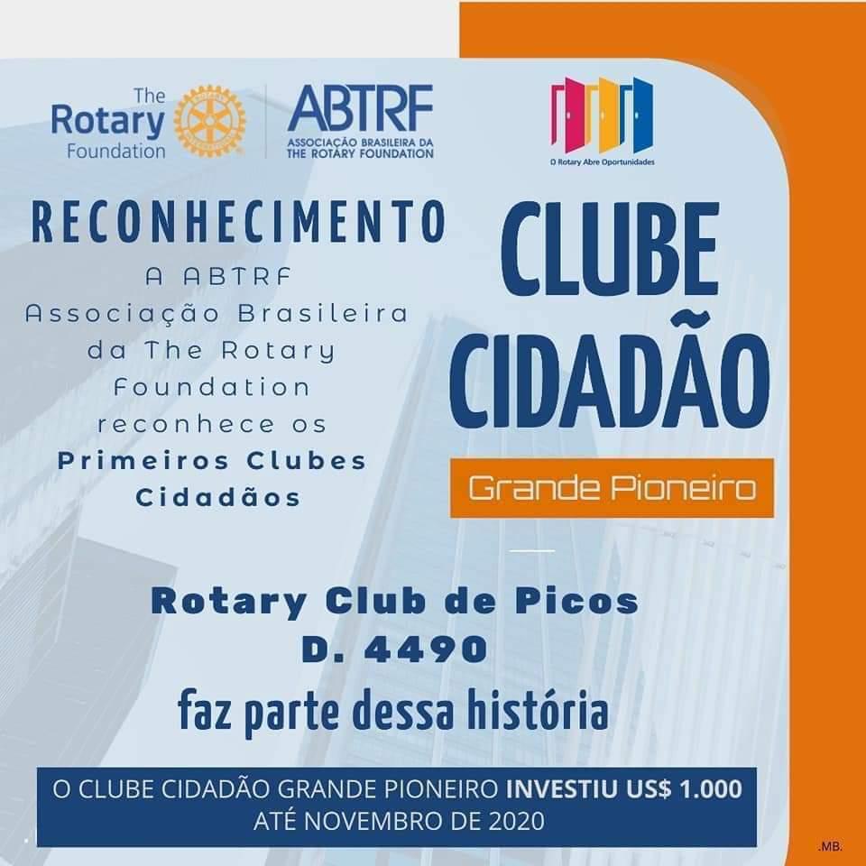 Rotary Club de Picos recebe reconhecimento da Associação Brasileira da The Rotary Foundation