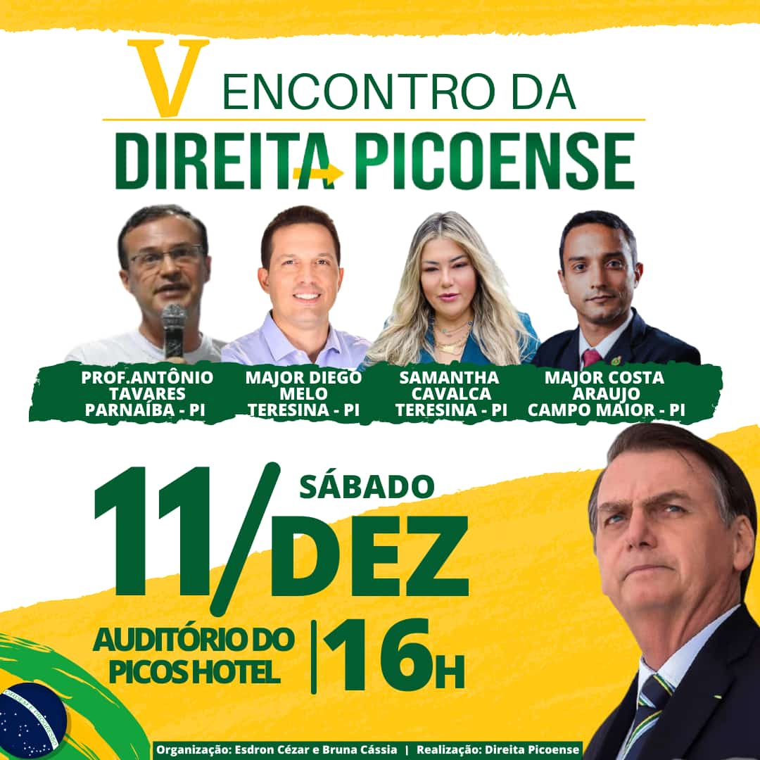 Em Picos, V Encontro da Direita Picoense será neste sábado (11)