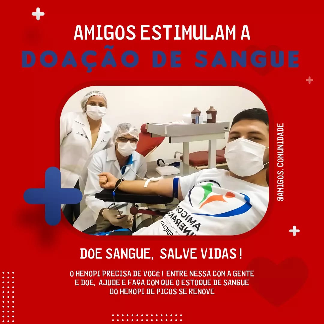 Corrente do bem é puxada pelos voluntários Amigos Itinerante para a doação de sangue