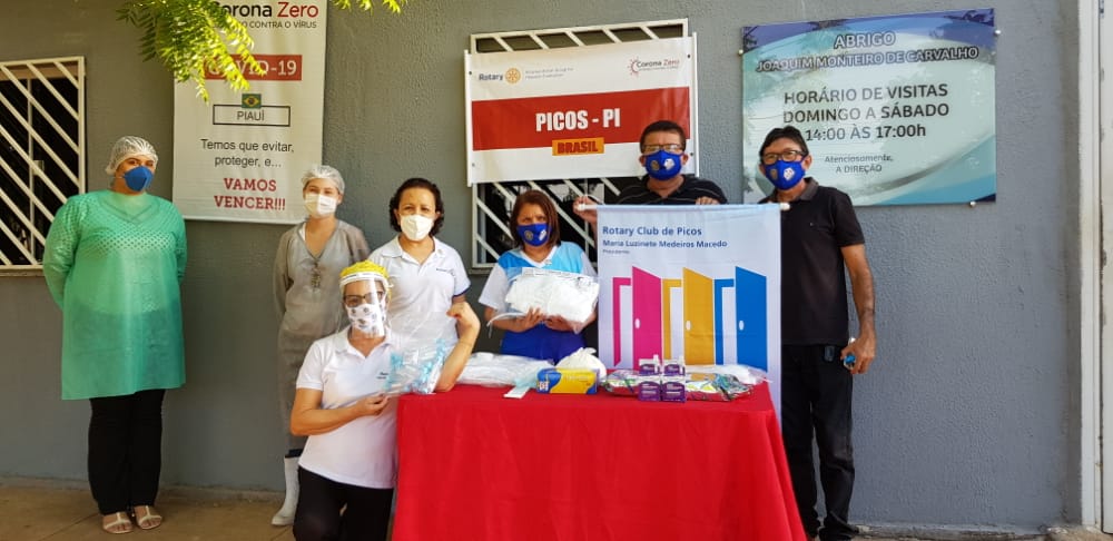 Rotary Club de Picos entrega material para combate à covid-19 ao abrigo Joaquim Monteiro de Carvalho