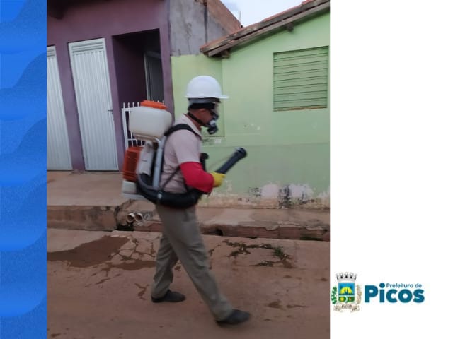 Saúde de Picos realiza ação de controle químico contra o mosquito da Dengue no Bairro Parque de Exposição