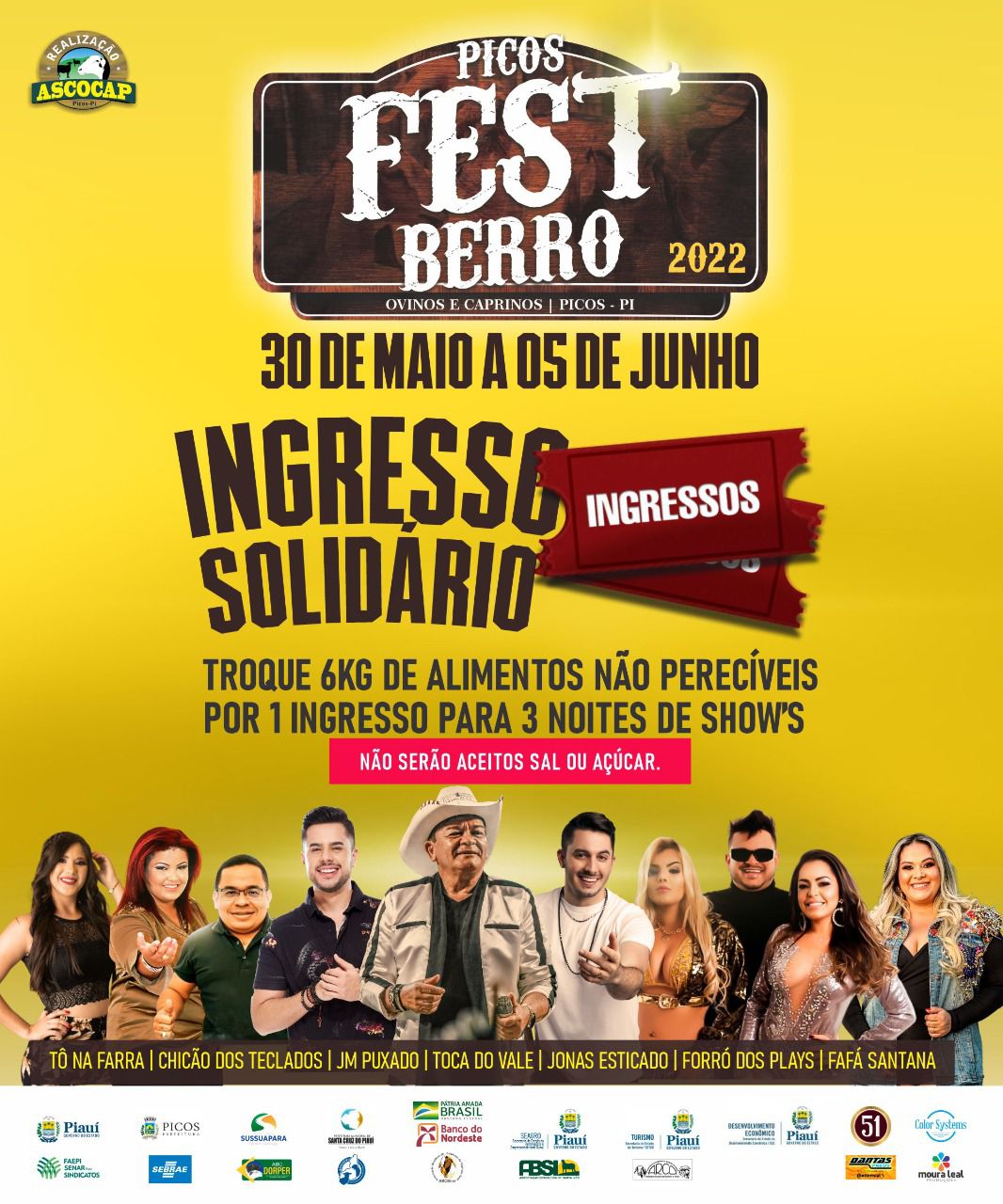 7ª edição do Picos Fest Berro conta com ingresso solidário; veja como adquirir