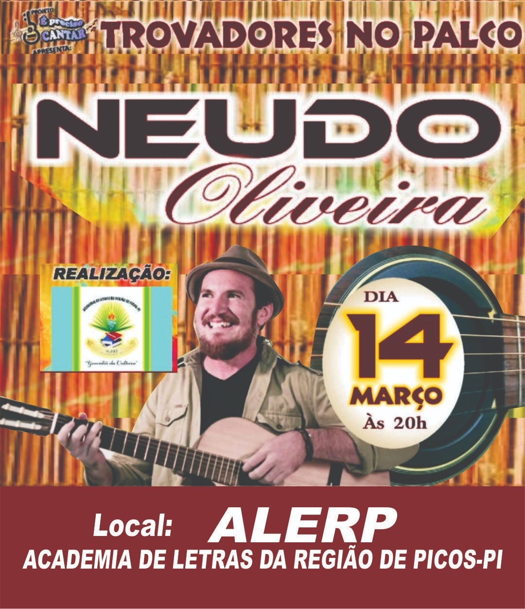 Neudo Oliveira fará show em Picos neste sábado, 14
