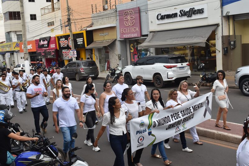 Saúde de Picos promove caminhada em alusão à Campanha do Janeiro Branco